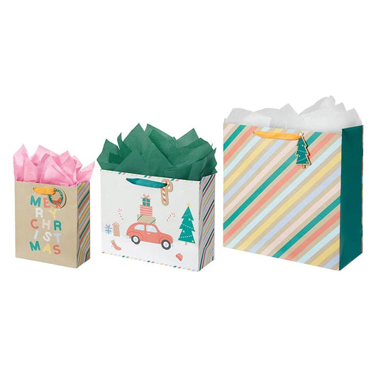 Holiday Hauler Gift Bag (3ct) - Square