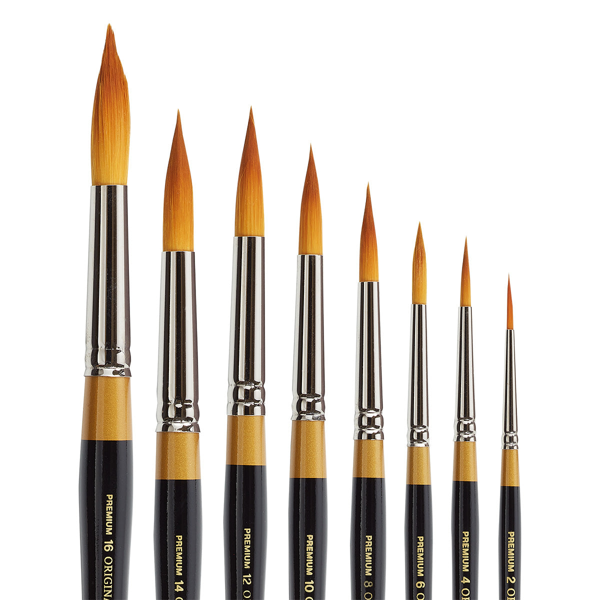 Original Gold® 9020 Ultra Round™ Golden Taklon Brush Set - 8 pc