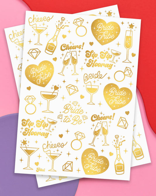 Sippin’ Pretty Tats - 54 foil temporary tattoos