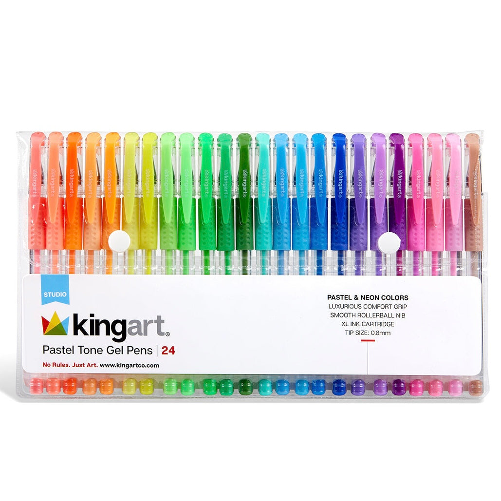 Gel Pens - Comfort Grip Pastel Tone - 24 Colors