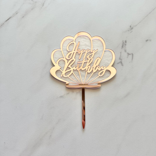 SEASHELL HAPPY BIRTHDAY CAKE TOPPER