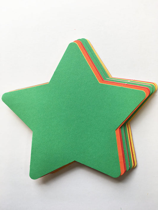 SHAPES ETC. Star Assorted Color Creative Cut-Outs- 5.5"