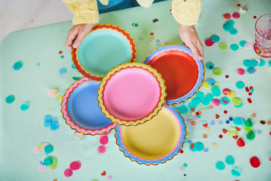 Rainbow Ric Rac Assorted Dessert Plates (10 count)