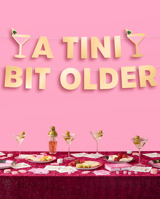 Tini Bit Older Banner - gold foil banner