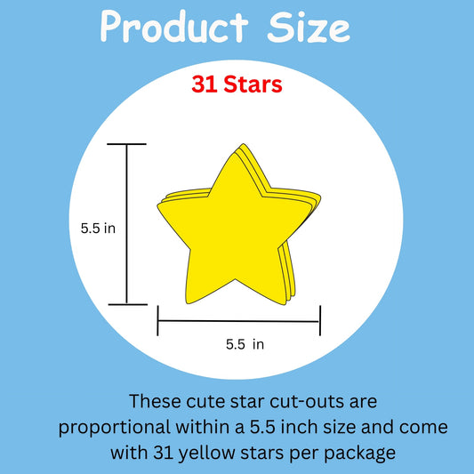 SHAPES ETC. Star Large Single-Color Creative Cut-Outs- 5.5"