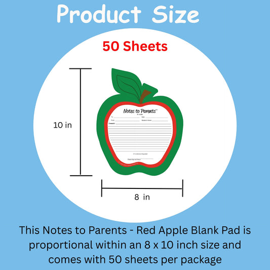 SHAPES ETC. Red Apple Blank Pad - Notes to Parents