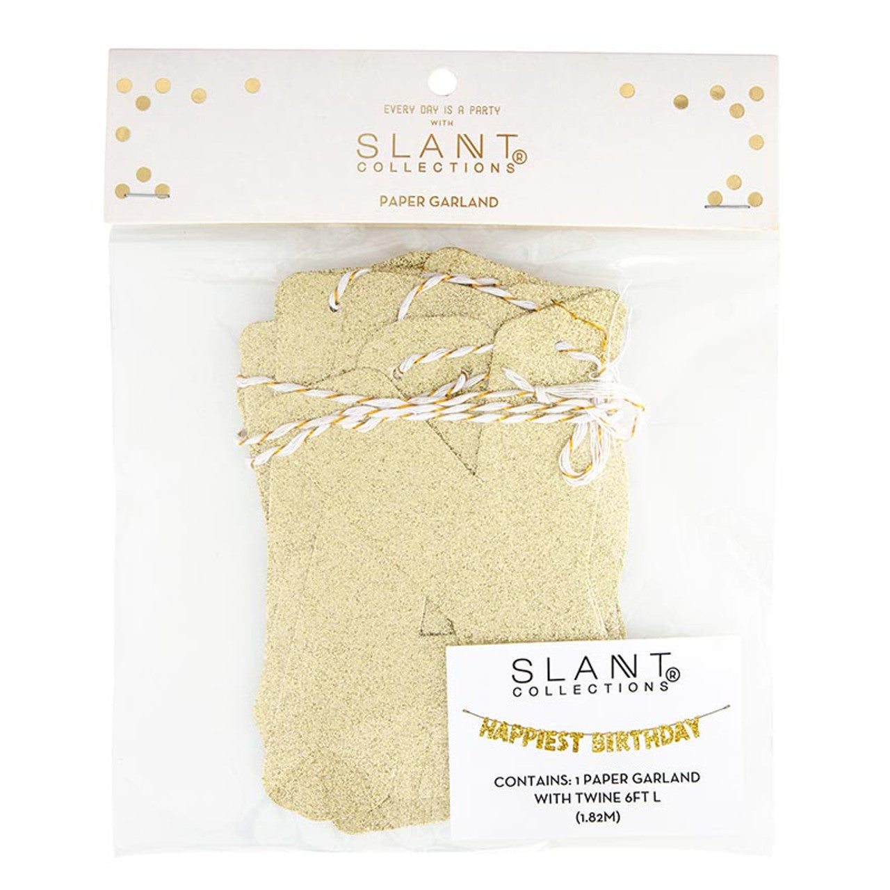Paper Garland - Happiest Birthday - Gold