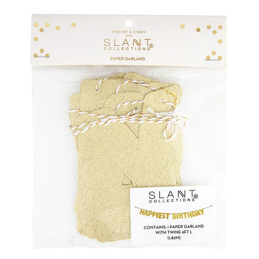Paper Garland - Happiest Birthday - Gold