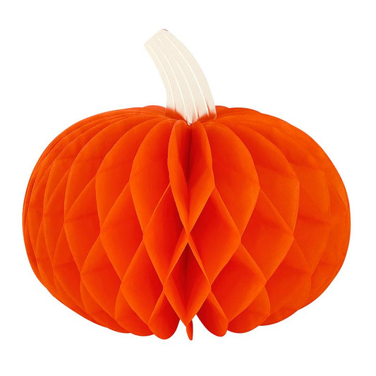 Honeycomb Decoration - Orange Pumpkin - Set of 2