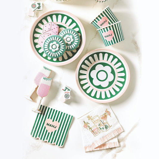 Fringed Cocktail Napkins - Mahjong