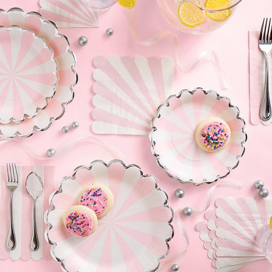 Paper Dinner Plate - White Pinwheel