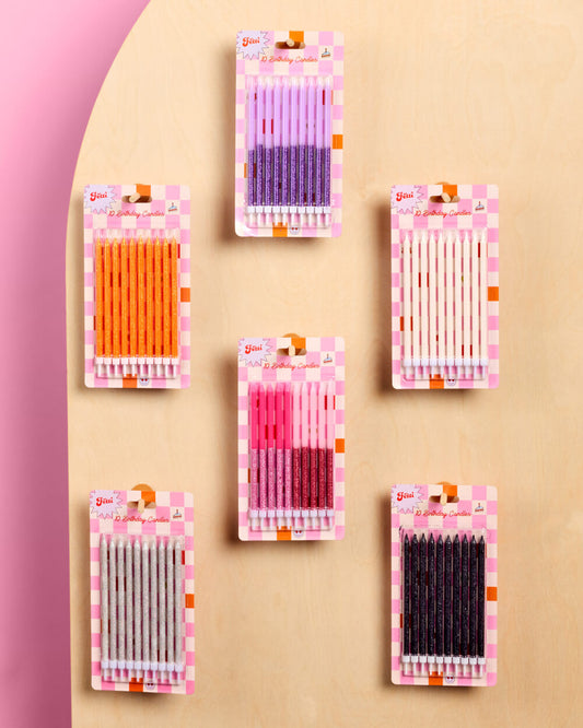 Glitter Bday Candle Bundle - 60 candles