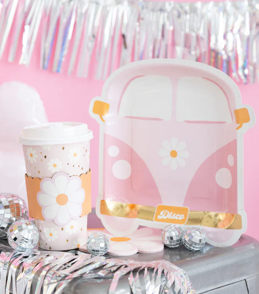Disco Daisy Van Shaped Paper Plate
