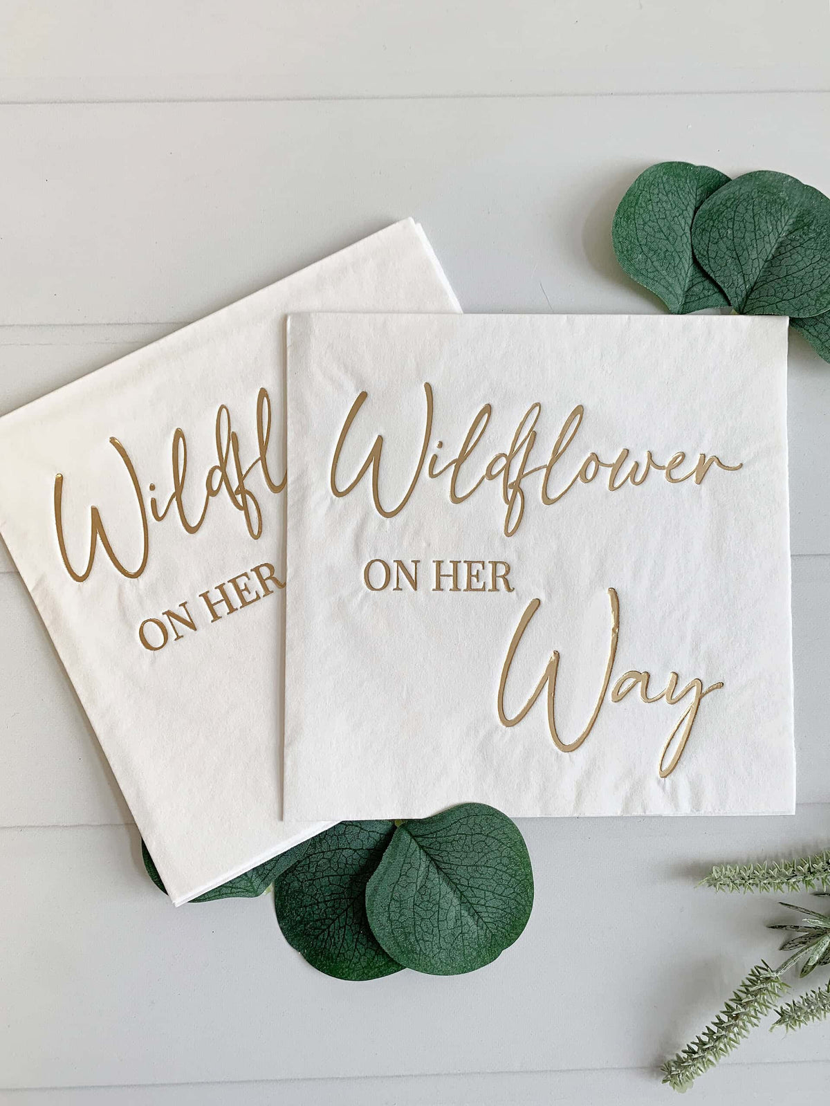 Wildflower On Her Way -Luncheon Napkins - Gold