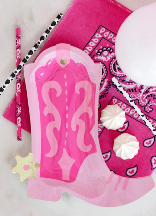 Cowgirl Pink Boot Shaped Plate