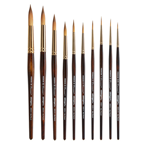 Finesse™ 8020 Ultra Round™ Synthetic Kolinsky Sable Brush Set - 10 pc