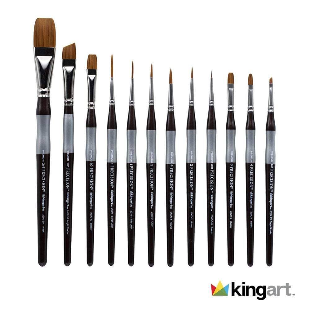 Precision™ Amber Taklon Comfort Handle Brush Set - 12 pc