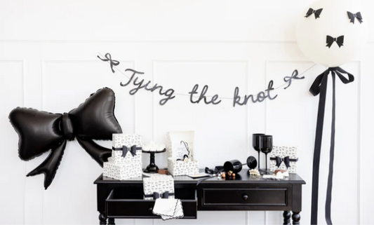 Tying the Knot Glitter Banner