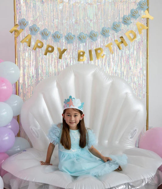Mermaid Happy Birthday Puffy Felt Banner