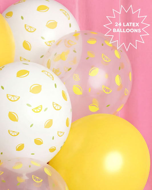 Lemon Balloons - 24 latex balloons