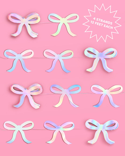 Tying the Knot Garland - iridescent foil backdrop