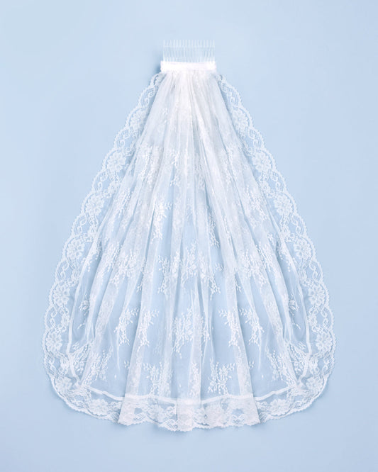 Lace on Lace Veil - layered multi lace veil