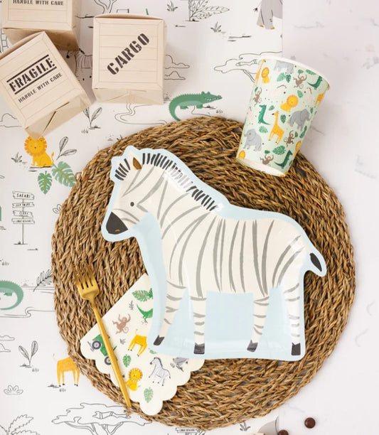 Safari Zebra Shaped Paper Plate