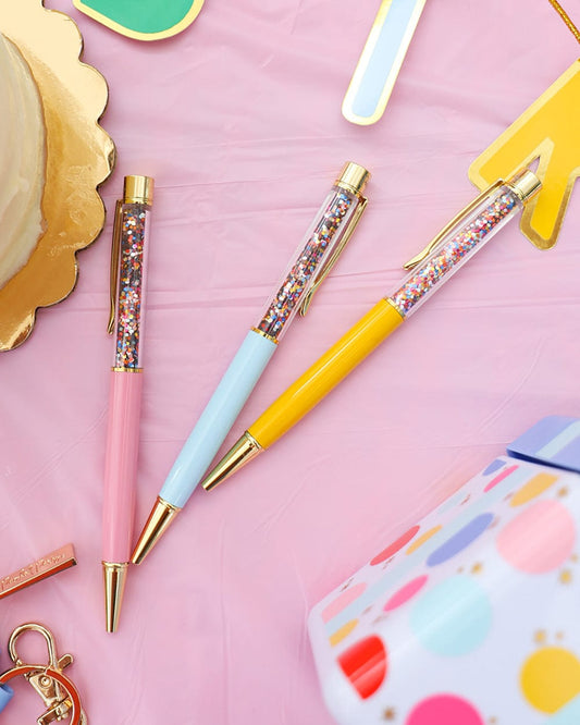Confetti-Filled Ballpoint Pen Set (3 count)