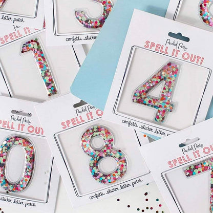 Confetti Number Stickers - Adhesive Patches