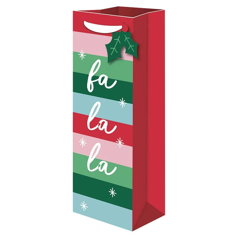 Holiday Jam Session Stripe Gift Bag - Bottle