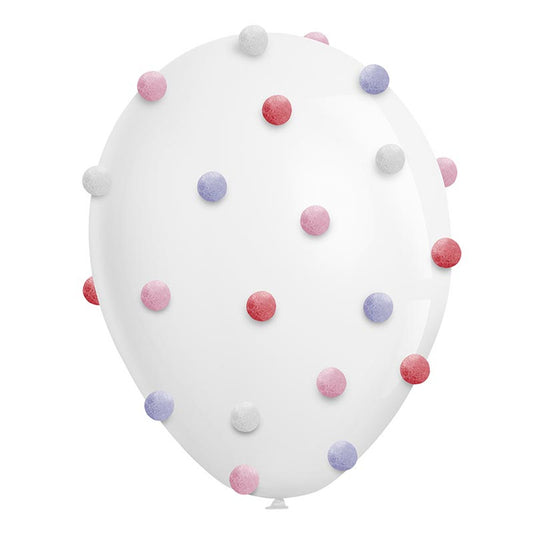 Pom Pom Balloon DIY Kit - Red Pink Purple