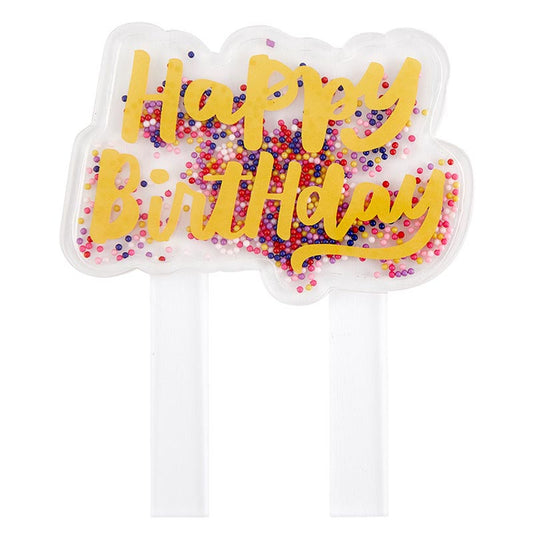 Bead Filled Cake Topper - Happy Birthday