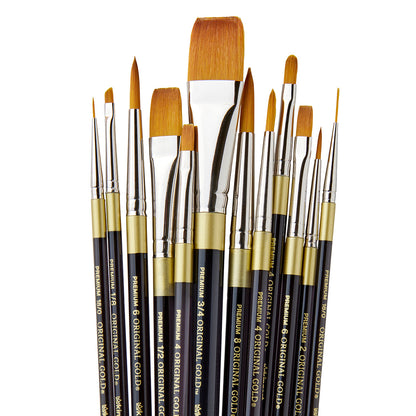 Original Gold® Golden Taklon Acrylic Handle Brush Set 12 pc