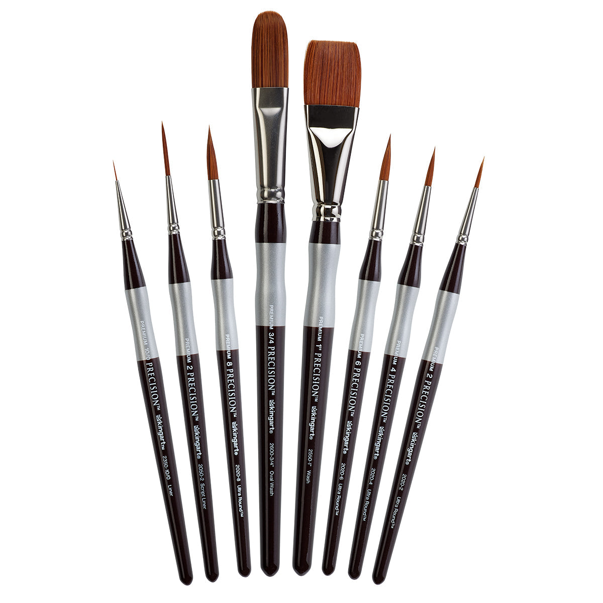 Precision™ Amber Taklon Comfort Handle Brush Set - 8 pc