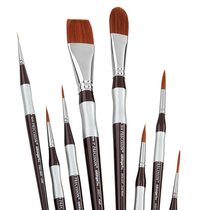 Precision™ Amber Taklon Comfort Handle Brush Set - 8 pc