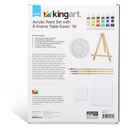 Acrylic Paint Easel Art Set - 15 pc