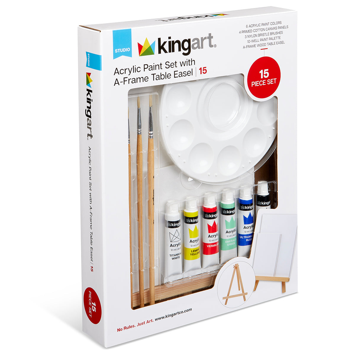 Acrylic Paint Easel Art Set - 15 pc