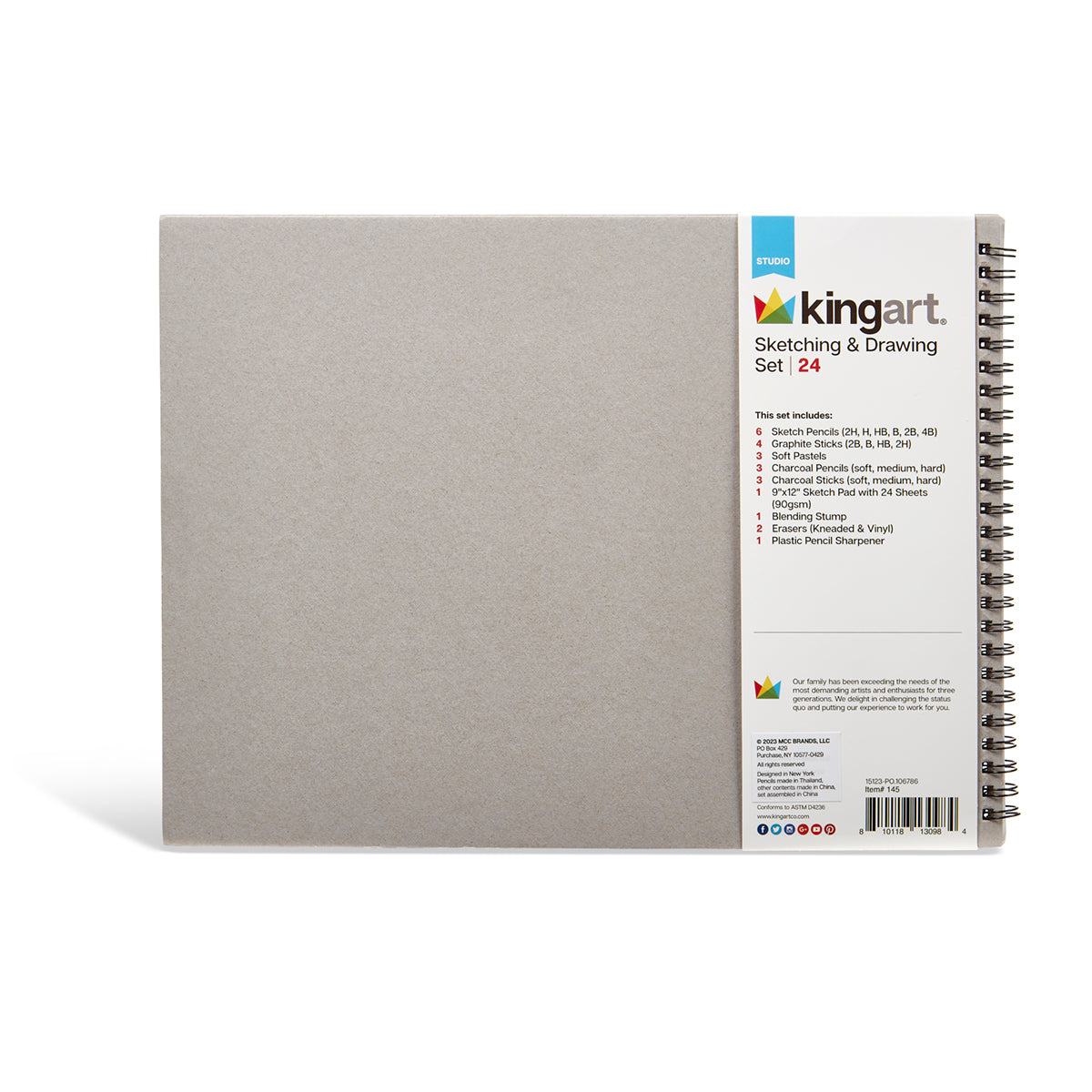 Sketching & Drawing Combo, Hardcover Book & 24 pc Pencil Set