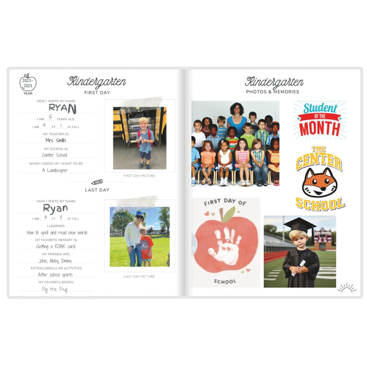 Timeless Gray Plaid School Memory Journal