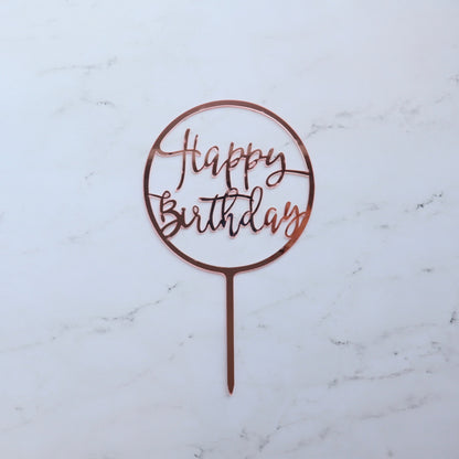 ROSE GOLD HAPPY BIRTHDAY CAKE TOPPER