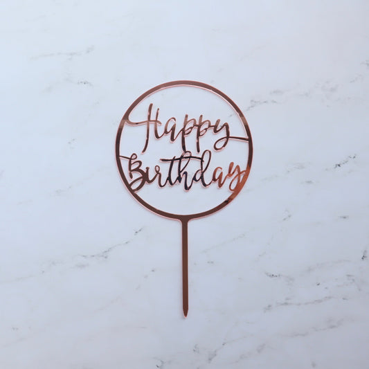 ROSE GOLD HAPPY BIRTHDAY CAKE TOPPER