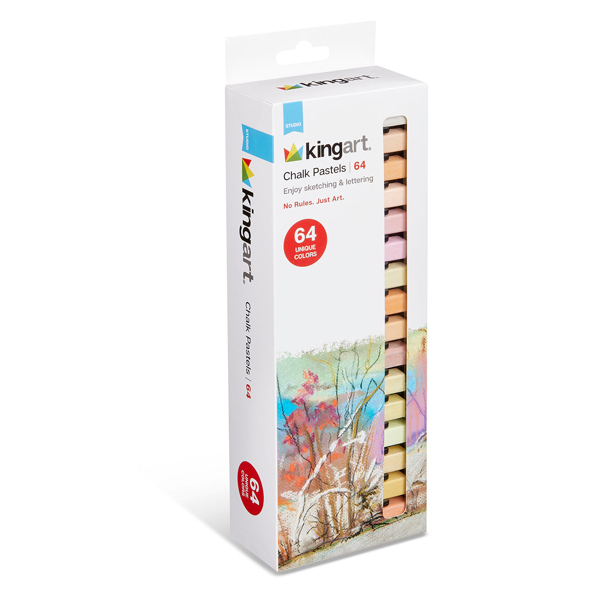 Square Chalk Pastels - 64 Colors