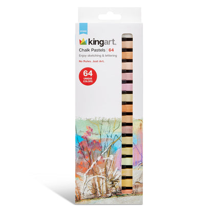 Square Chalk Pastels - 64 Colors