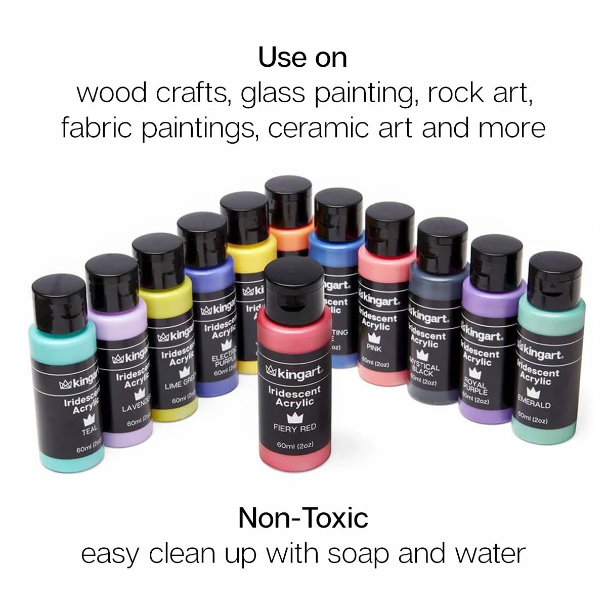 Studio Acrylic Paint - 60ml Bottles - 12 Iridescent Colors
