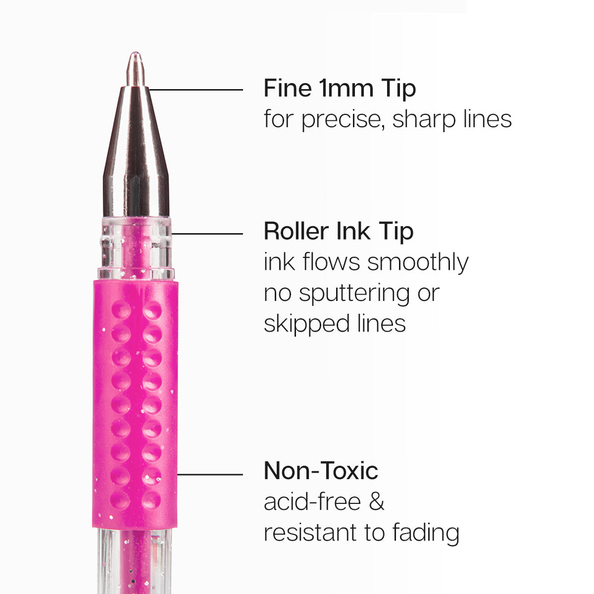 Gel Pens - Comfort Grip - Pink & Purple Tone - 24 Colors