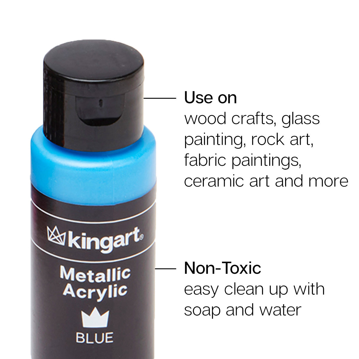 Studio Acrylic Paint - 60ml Bottles - 12 Metallic Colors