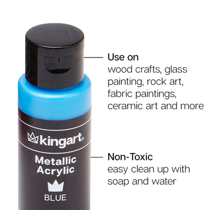 Studio Acrylic Paint - 60ml Bottles - 12 Metallic Colors