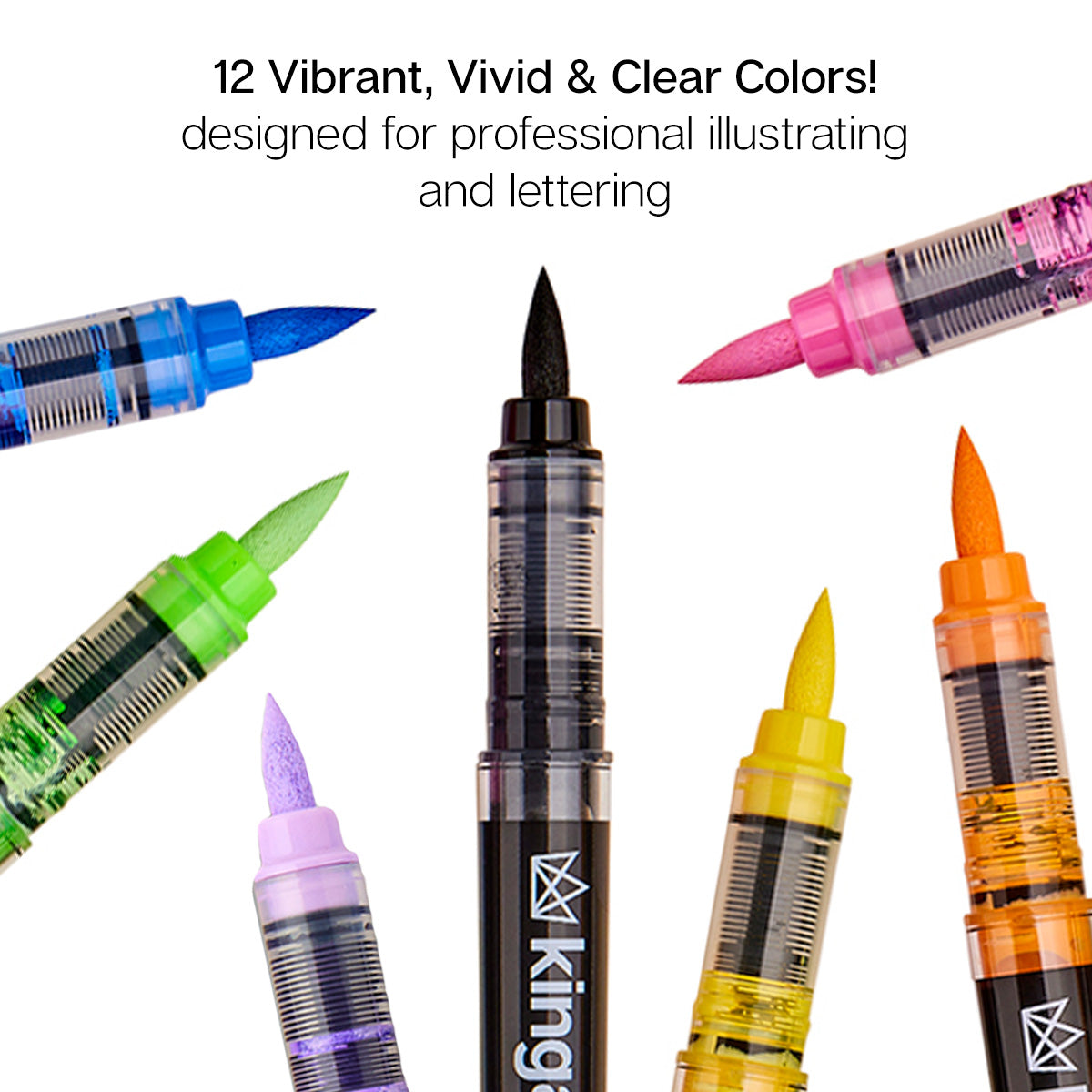 PRO Acrylic Paint Brush Pens - 12 Classic Colors