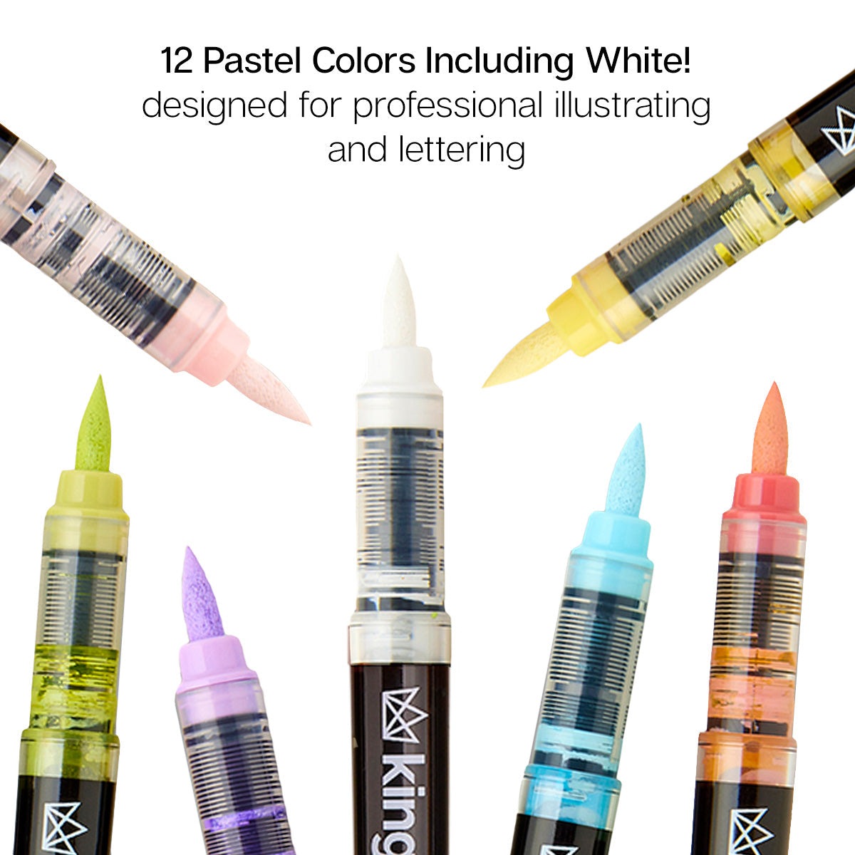 PRO Acrylic Paint Brush Pens - 12 Pastel Colors