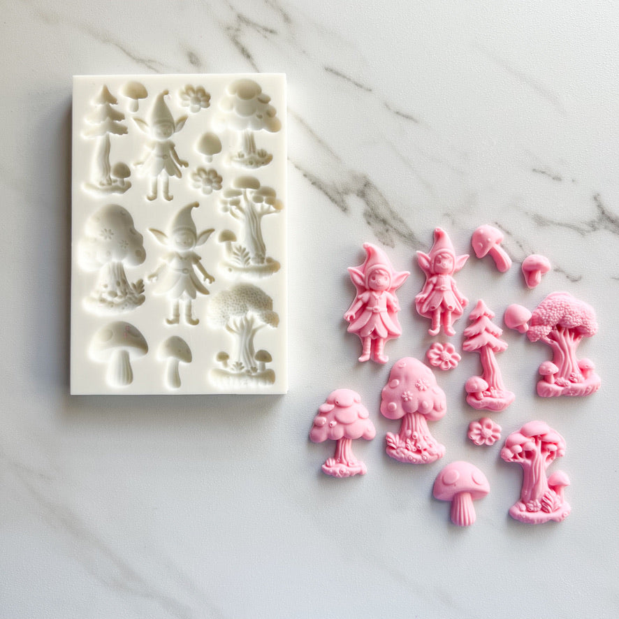 FAIRIES TREES AND MUSHROOMS MOLD